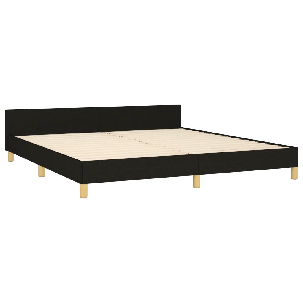 Giroletto con Testiera Nero 160x200 cm in Tessuto cod mxl 59212