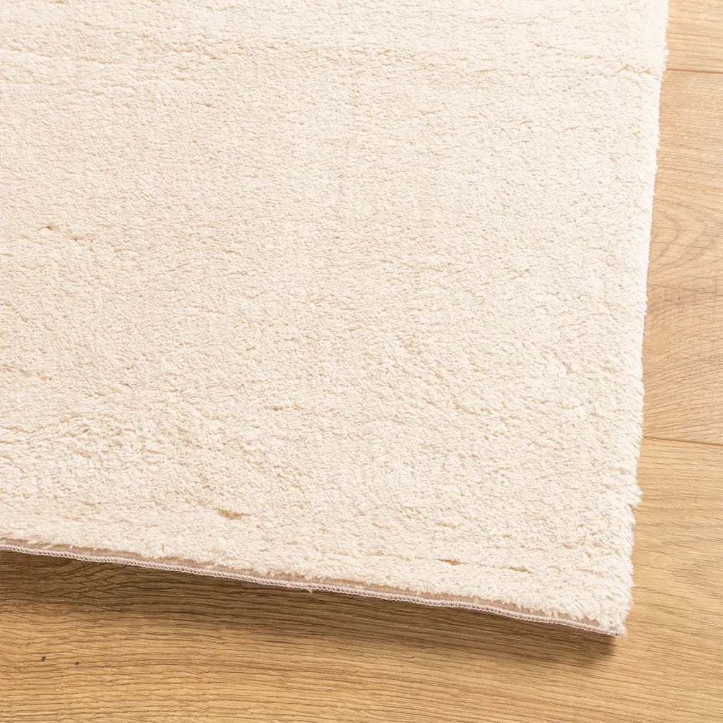 Tappeto a Pelo Corto HUARTE Morbido e Lavabile Beige 80x200 cm 375015