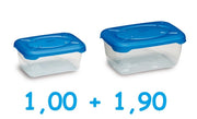 Set 2 Pezzi Frigobox Contenitore Frigobella Rettangolari 1 + 1,9 Litri