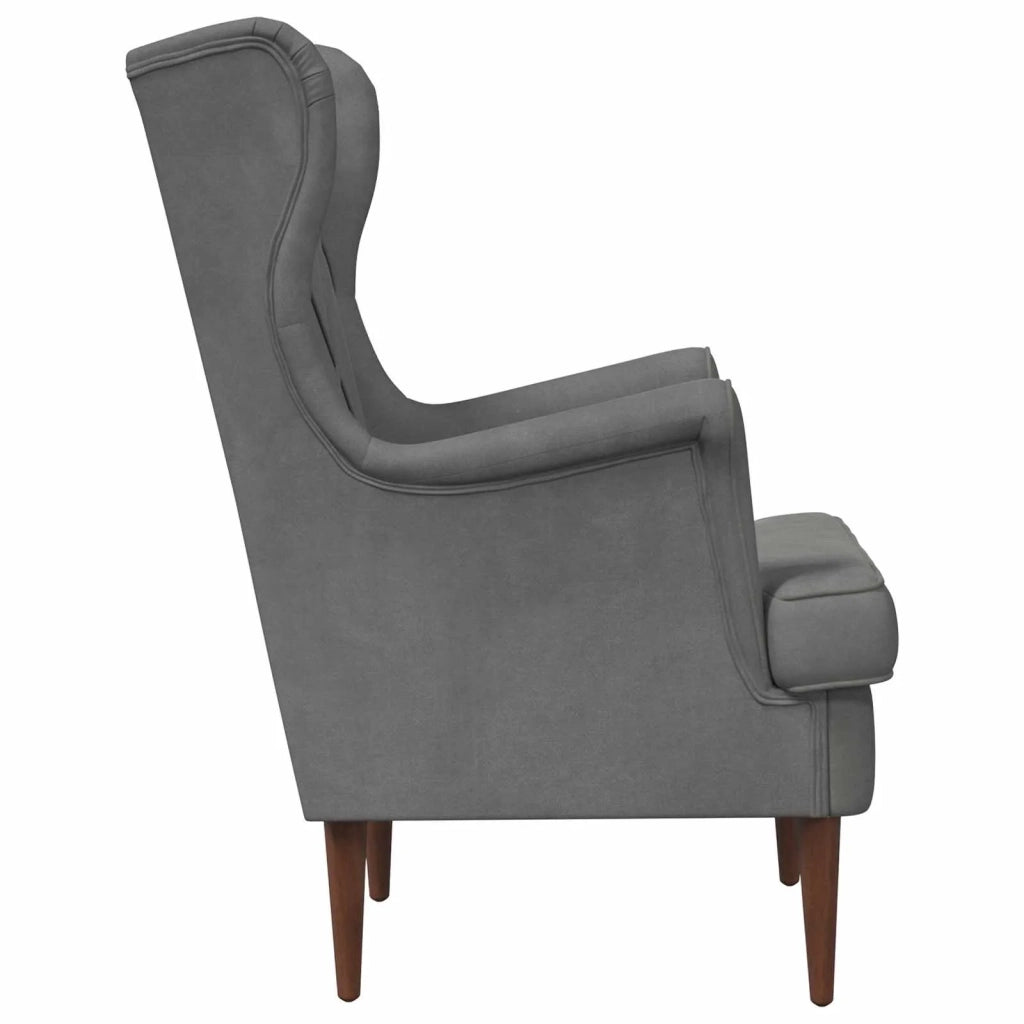 Poltrona-Divano Sedia-Poltroncina Grigio Scuro Velluto 738170