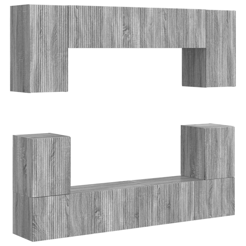 Set mobile TV 5 pcs Grigio Sonoma Legno multistrato
