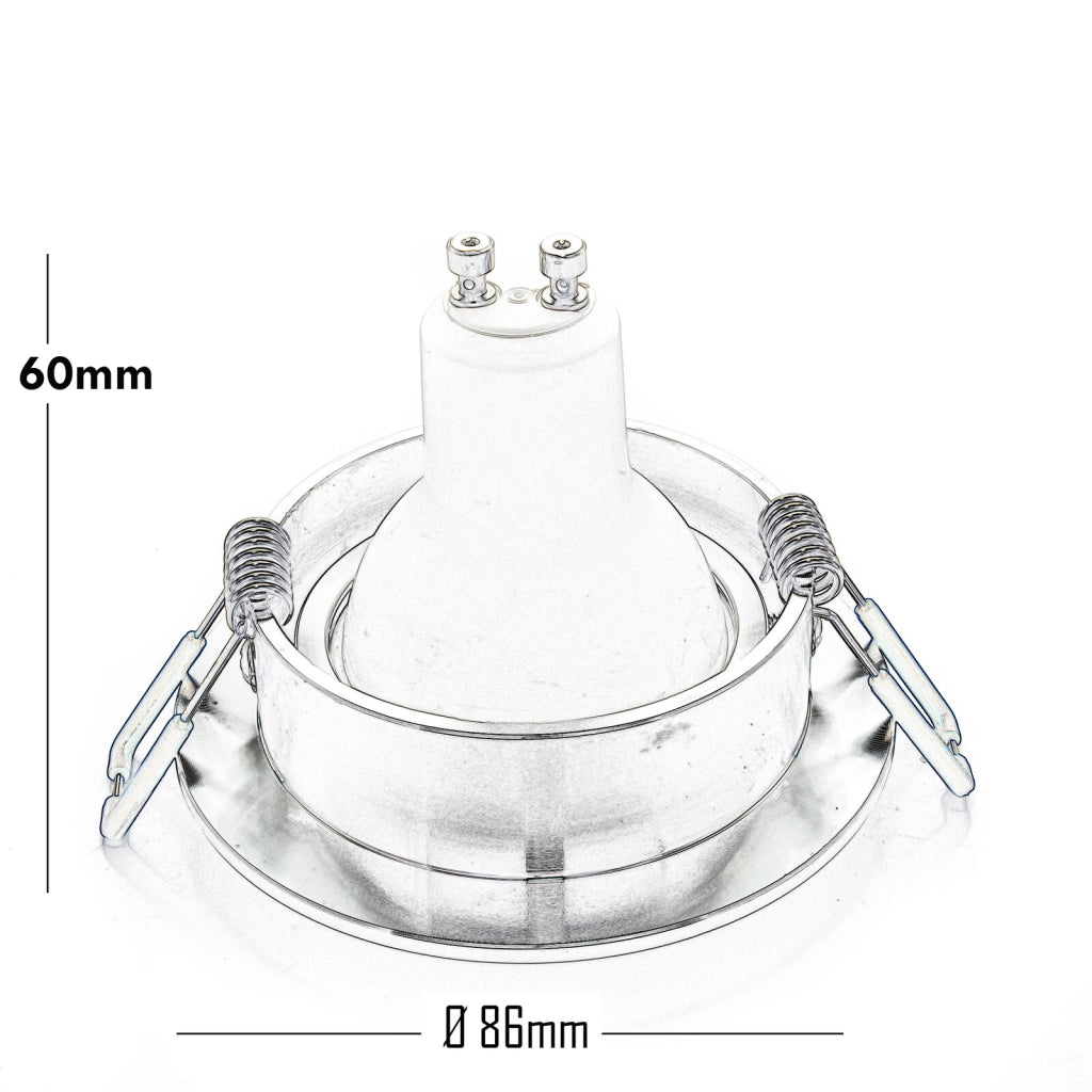 Faretto tondo cornice dorata brillantini incasso soffitto 7cm luce LED 5W GU10 LUCE 4000K