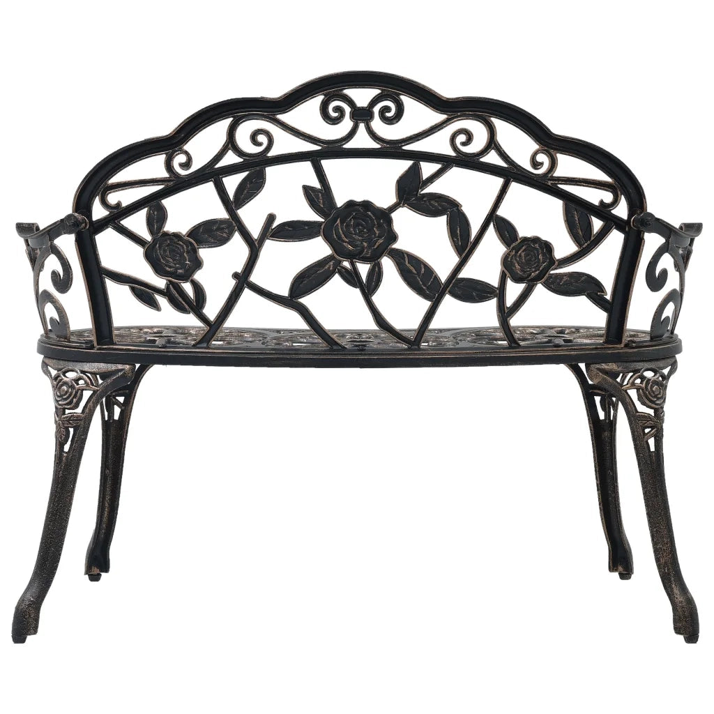 Panca da Bistrot-Panca da esterno-Panchine da esterno 100 cm Bronzo in Alluminio Pressofuso