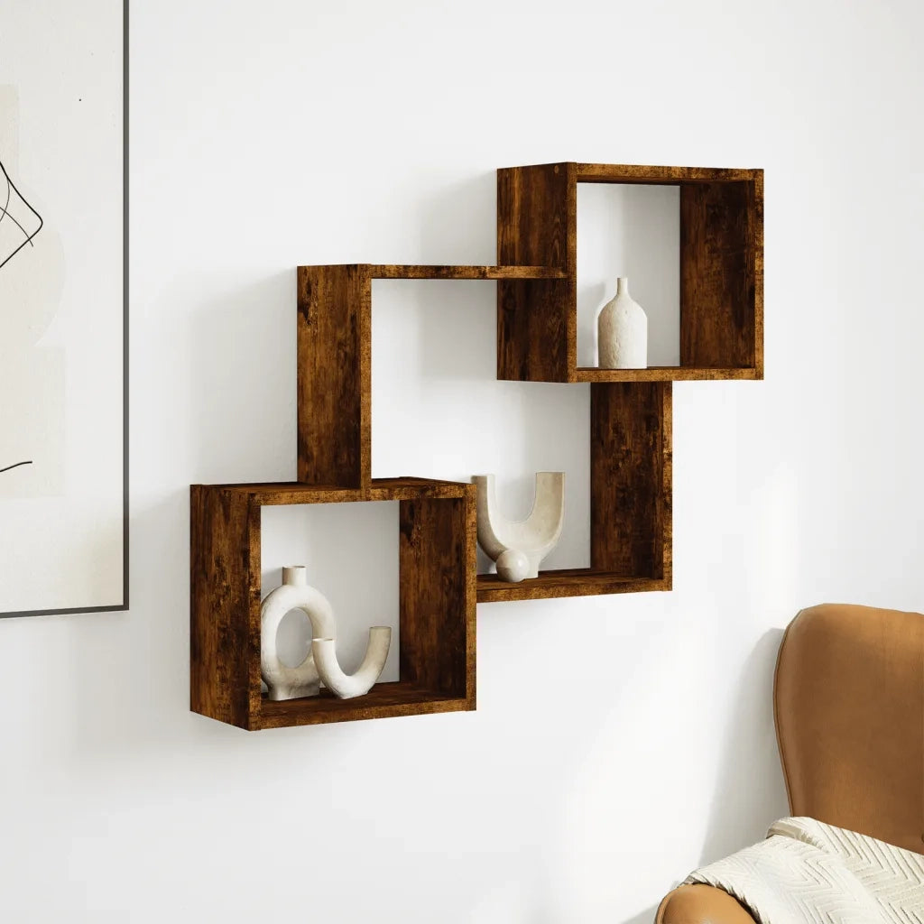 Mobile a Parete 78x18x71 cm Rovere Fumo in Legno Multistrato