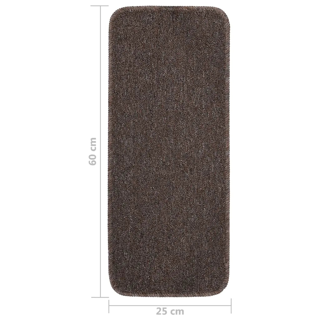 Tappetini Scale 15 pz 60x25 cm Marroni Antiscivolo Rettangolari 340400