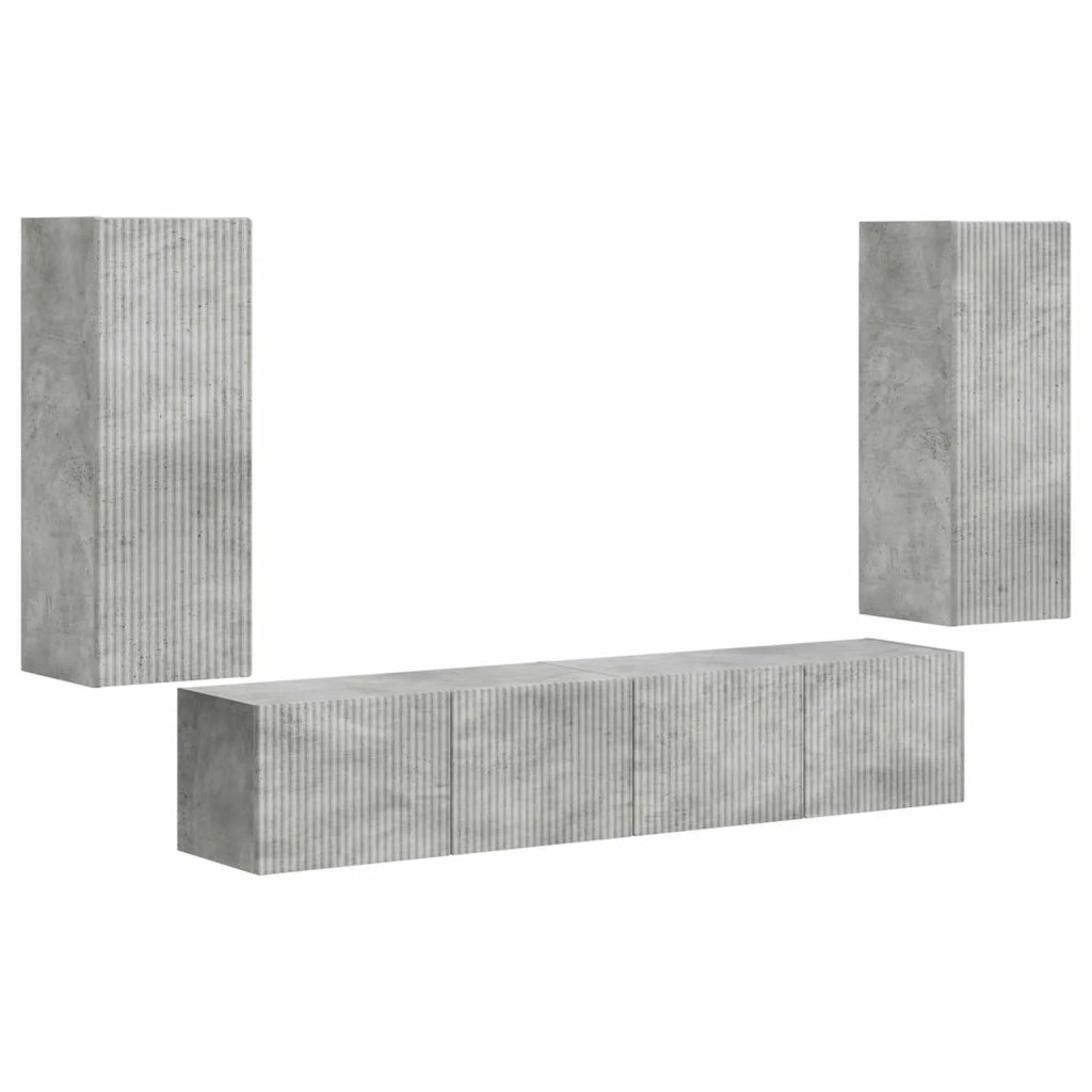 Set di Mobiletto da TV a Parete 4 pcs Grigio cemento 3408919