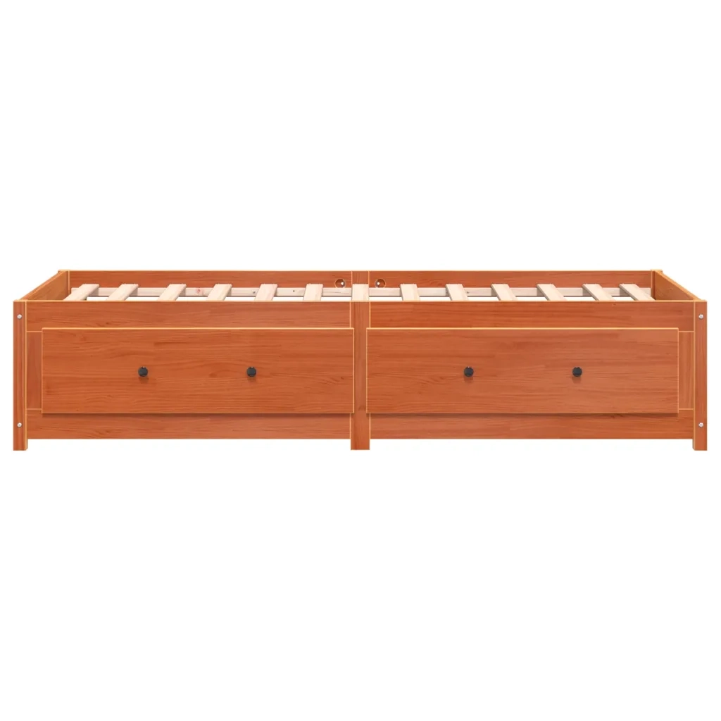 Dormeuse senza Materasso Marrone Cera 90x190 cm Legno di Pino