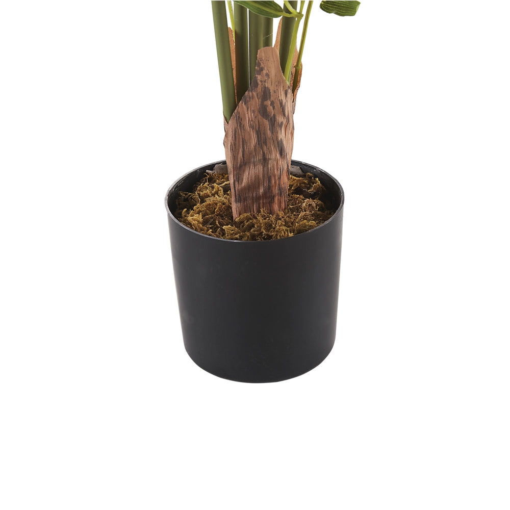 Pianta di bambù artificiale in vaso Materiale sintetico verde e Nero 100 cm Accessorio decorativo per interni