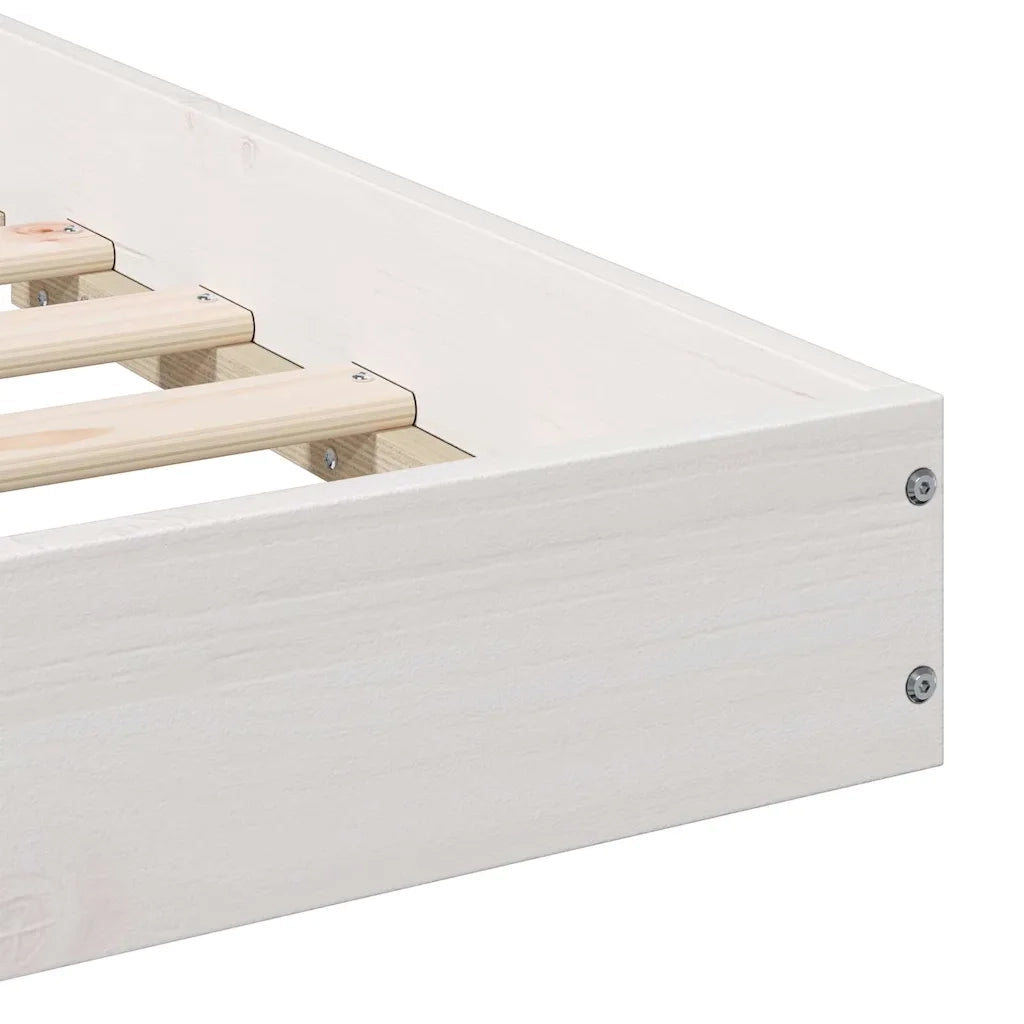 Struttura del letto Bianco 100 x 200 cm Pino massello 873329