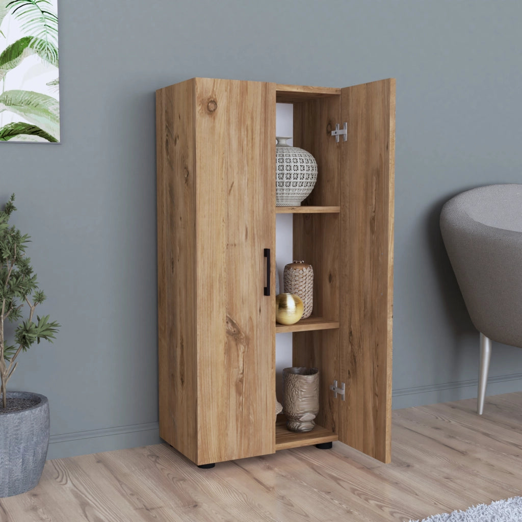 Armadio a 2 Ante Armadio Stretto con 4 Ripiani Mobile per Guardaroba Armadio da Ingresso Corridoio 108 x 49 x 32 cm - Effetto Rovere [en.casa]