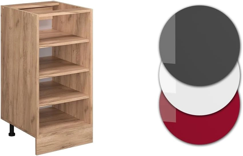 Scaffale da cucina R-Line, Quercia dorata, 40 cm senza piano di lavoro, per la libera combinazione all'interno di sistemi cucina modulari