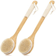 Set di due spazzole per doccia, spazzola secca per doccia con setole lunghe, spazzola per corpo, spazzola per doccia per esfoliazione e rimozione delle cellule epidermiche morte