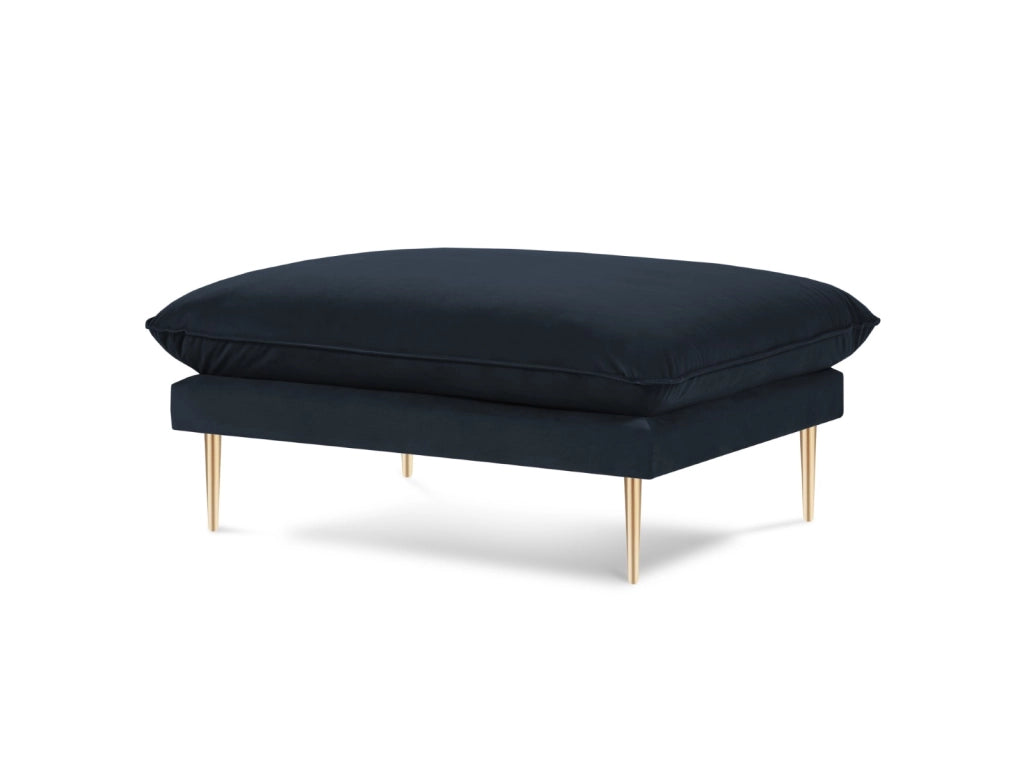 Cosmopolitan Design - Pouf "Vienna" in velluto blu scuro 