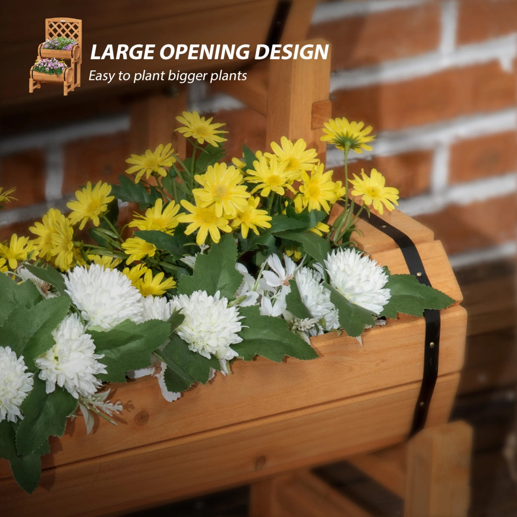 EasyComfort Fioriera da Esterno a Mezza Botte in Legno d'Abete con Design Verticale Rialzato, 45x45x80 cm