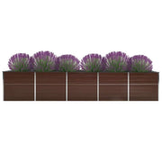 Fioriere | Cassetta per fiori | Letto Rialzato in Acciaio Zincato 400x80x45 cm Marrone