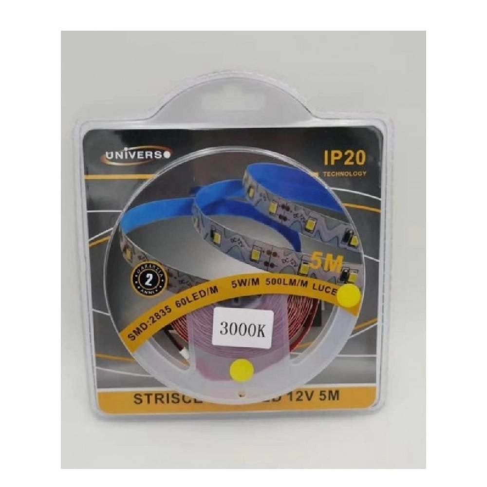 Trade Shop - Striscia Flessibile Strip Led Modellabile 5mt Smd 2835 Vari Toni Luce 2835-12v-s -