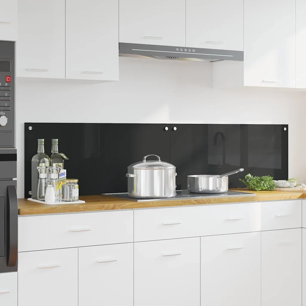 Schienale da cucina 2 pz Nero 90 x 40 cm vetro temperato CFW3863001