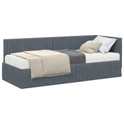 Letto singolo | Letto per adulti | Struttura Letto Angolare con Materasso 2 pcs Grigio Velluto