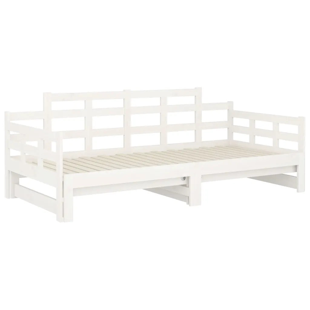 Dormeuse Estraibile Bianca Legno Massello di Pino 80x200 cm 820348