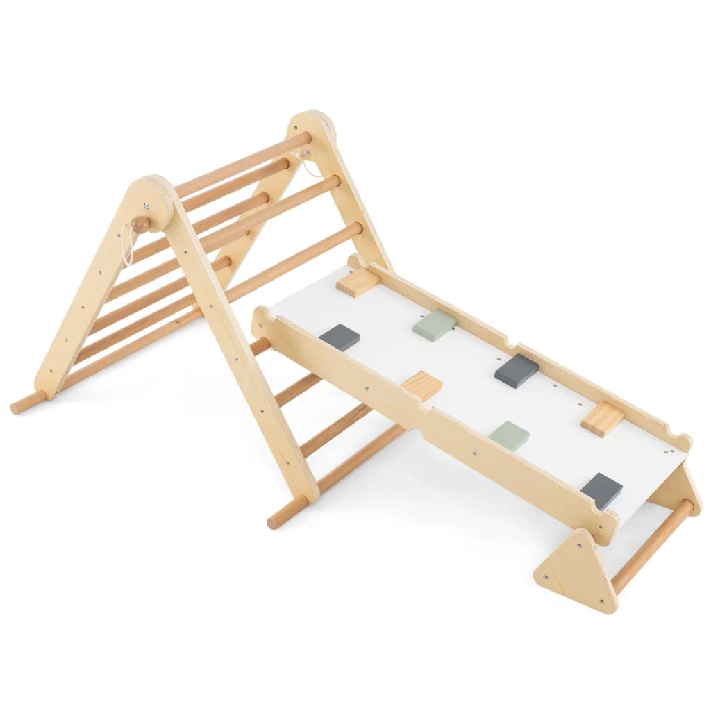 Gioco di arrampicata triangolare 3 in 1 115 x 69 x 60 cm regolabile design giocoso legno naturale 20_0012234