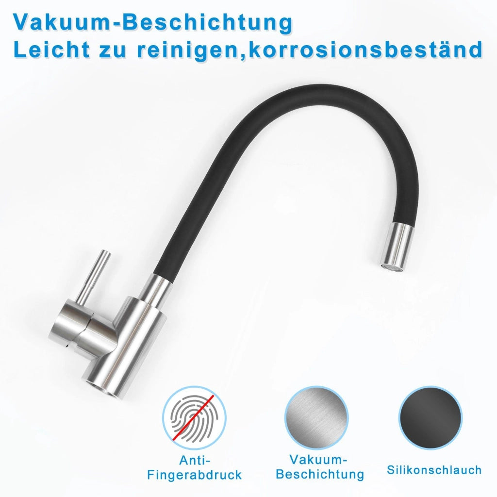 ZMH Rubinetti cucina in acciaio inox con getto estensibile e risparmio idrico