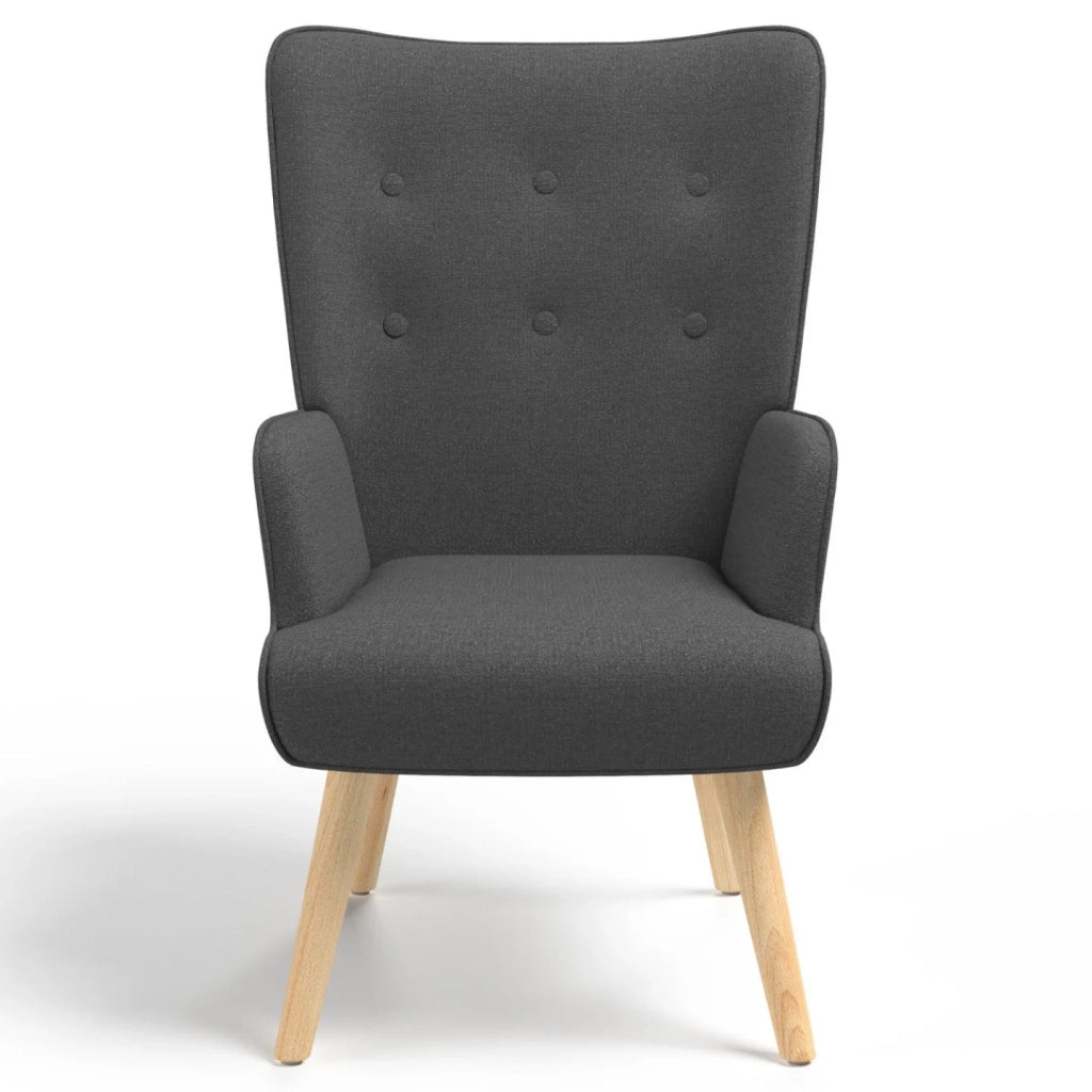 IDMarket - Poltrona scandinava IVAR in tessuto grigio antracite