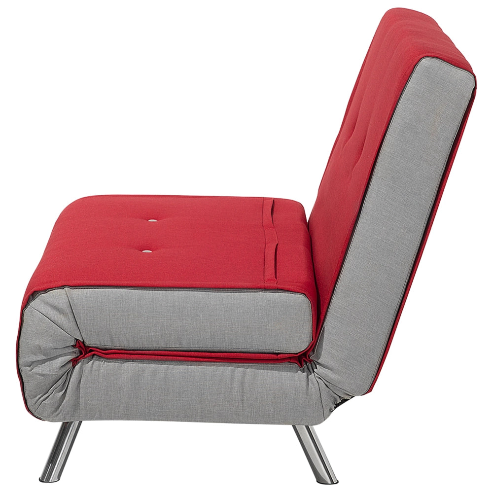 Divano letto con rivestimento in tessuto rosso poltrona letto singola pieghevole