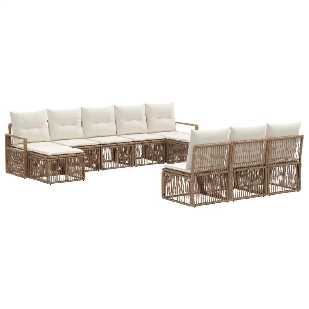 Set Divano da Giardino 10 pcs Beige polyrattan 3435834