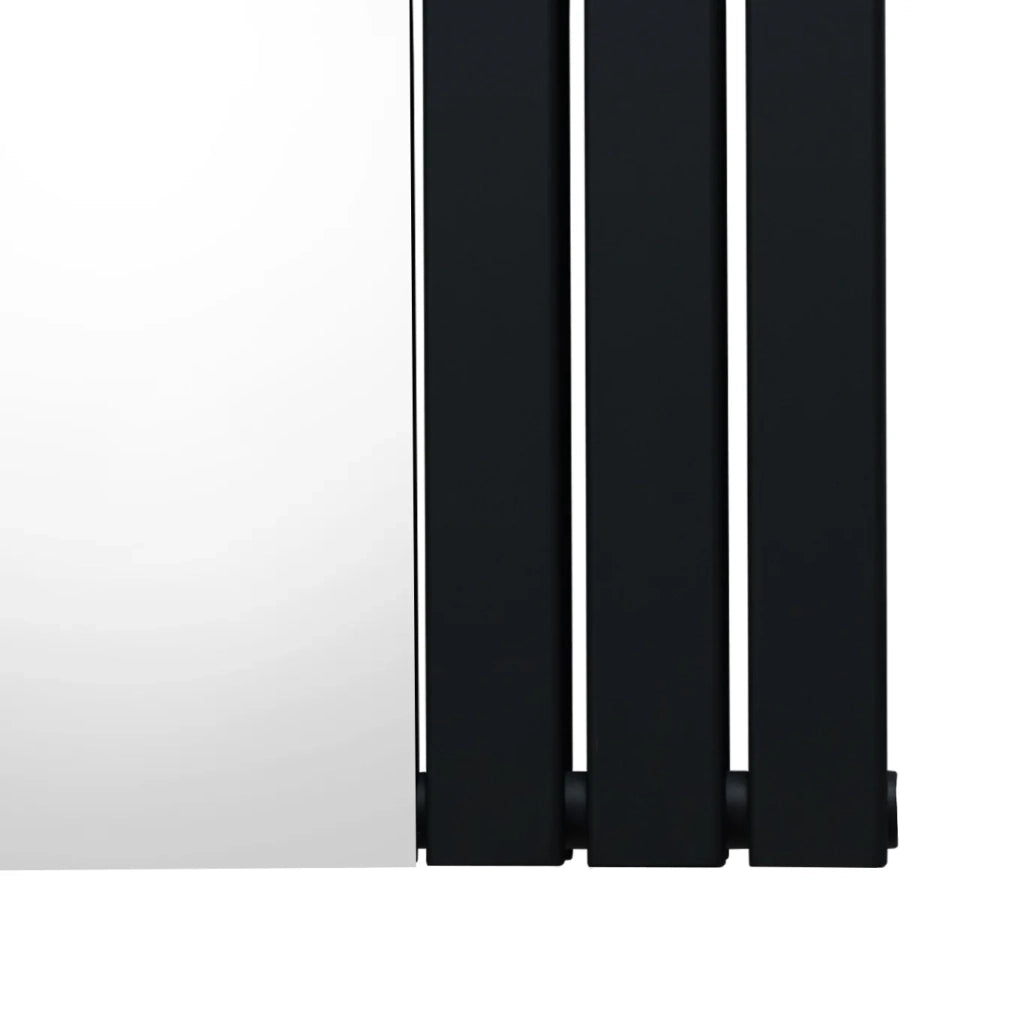 Radiatore a Specchio a Doppia Colonna Verticale Nero 1800mm x 565mm