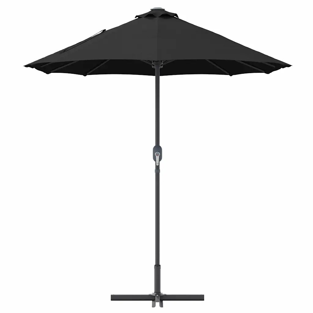 Ombrello da giardino-Ombrellone da spiaggia Nero 370 x 197 x 239 cm