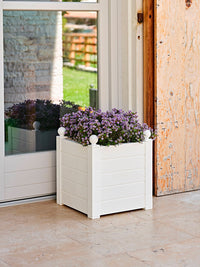 Fioriera da Giardino 42x42x40 cm in Polipropilene Trama 001 Snow Bianco Neve