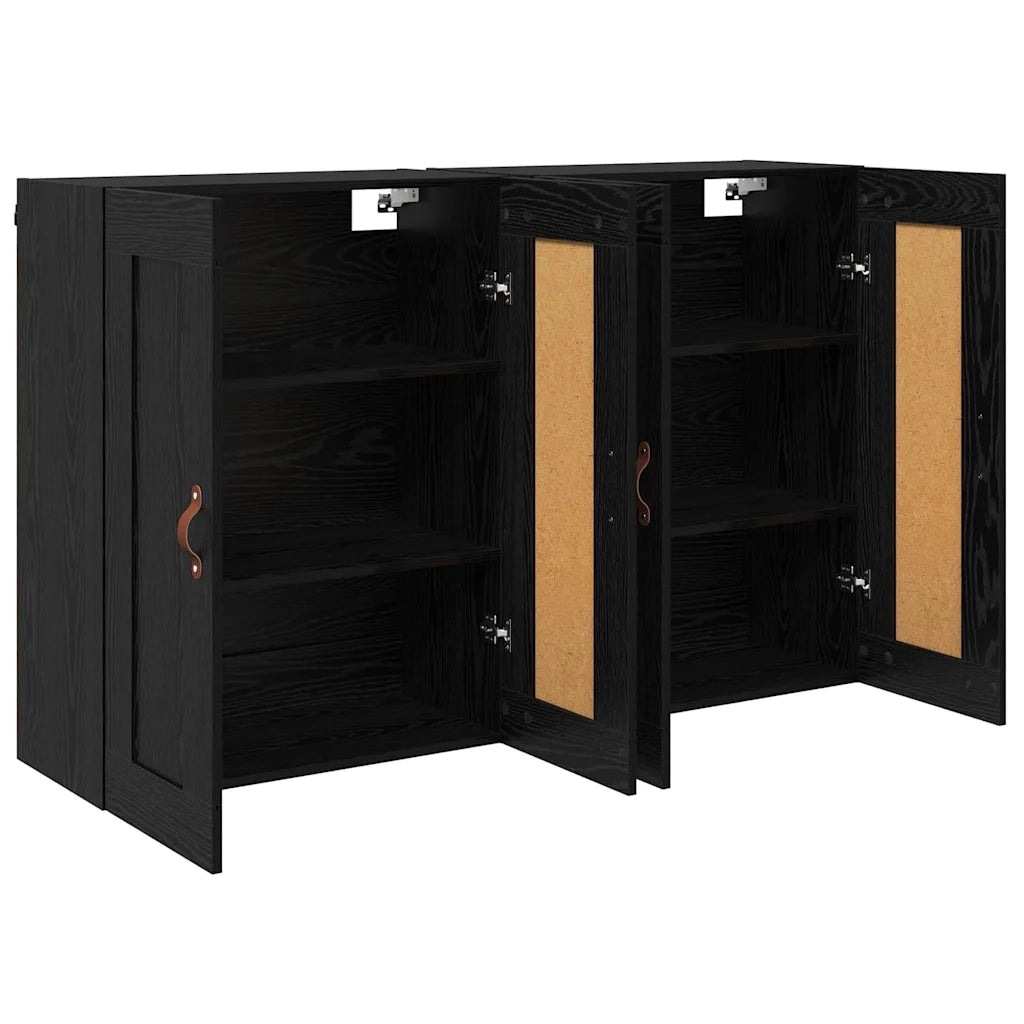Mobile a muro 2 pcs Rovere Nero 69,5 x 34 x 90 cm