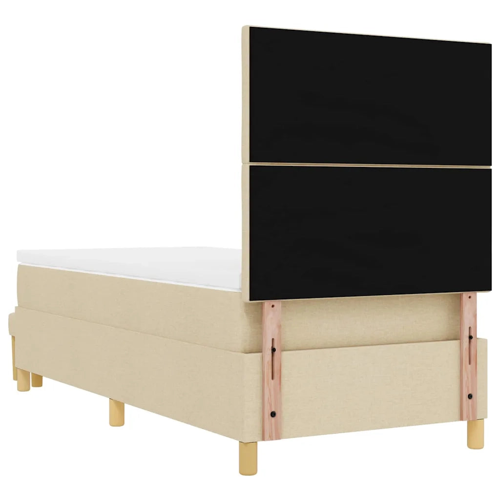 Letto a molle con cuscino Crema 190 x 90 cm Tessuto 3344343