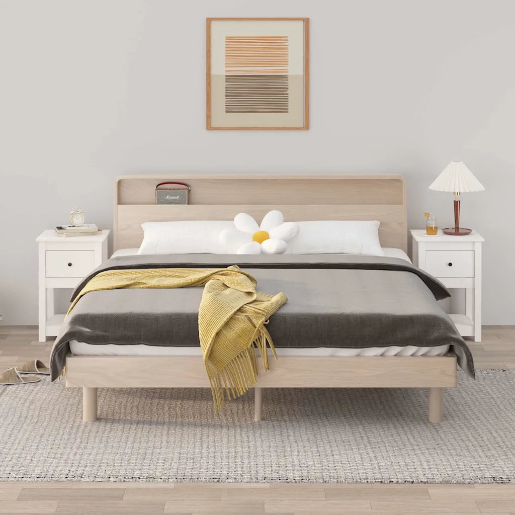 Comodini 2 pz Bianca 40x35x61,5 cm in Legno Massello di Pino cod mxl 50978