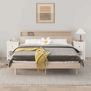 Comodini 2 pz Bianca 40x35x61,5 cm in Legno Massello di Pino cod mxl 50978