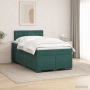 Letto box spring con materasso Verde Scuro 120 x 190 cm Velluto 3450671
