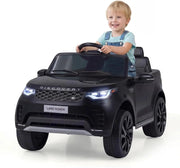 12V Land Rover Macchina Elettrica per Bambini, Auto Cavalcabile con Telecomando e Doppio Motore, Musica Avvio e Arresto Graduali e Ruote Ammortizzanti, per Bambini 3+ Anni (Nero)