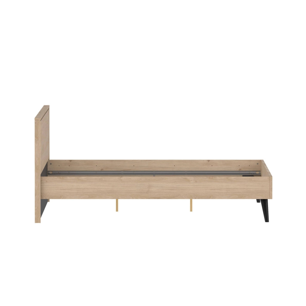 Letto matrimoniale Ghebbo, Sommier per camera da letto, Giroletto per stanza, Struttura porta materasso, 207x193 h91 cm, Rovere