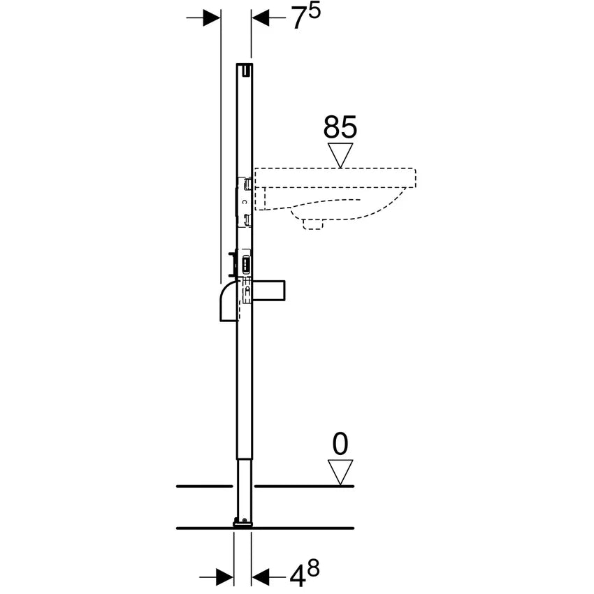 MODULO DUOFIX VERNICIATO PER LAVABO SOSPESO IN CARTONGESSO CM.112 GEBERIT 111.432.00.2