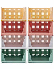 Organizzatore per Armadi - Scatole Stivabili per Abiti - 8 Pezzi - Plastica - 43 x 33 x 72 cm