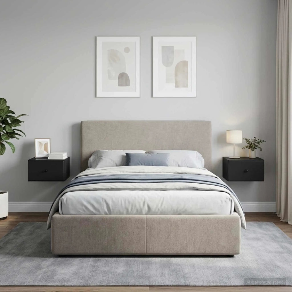 Mobiletto da notte a muro 2 pcs Nero 34,5 x 33 x 20 cm 899108