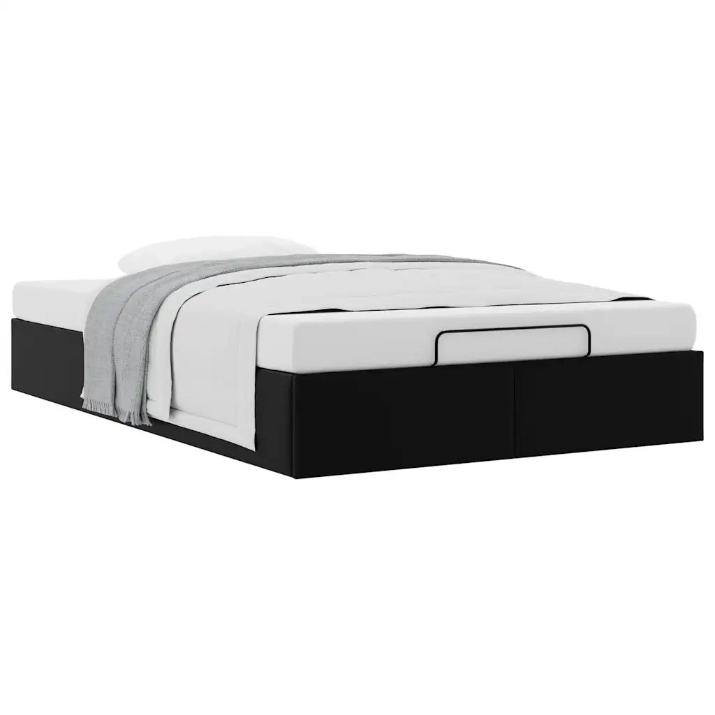 Letto matrimoniale | Letto per adulti | Struttura Letto Pouf senza Materasso Nero 120x190 cm Similpelle