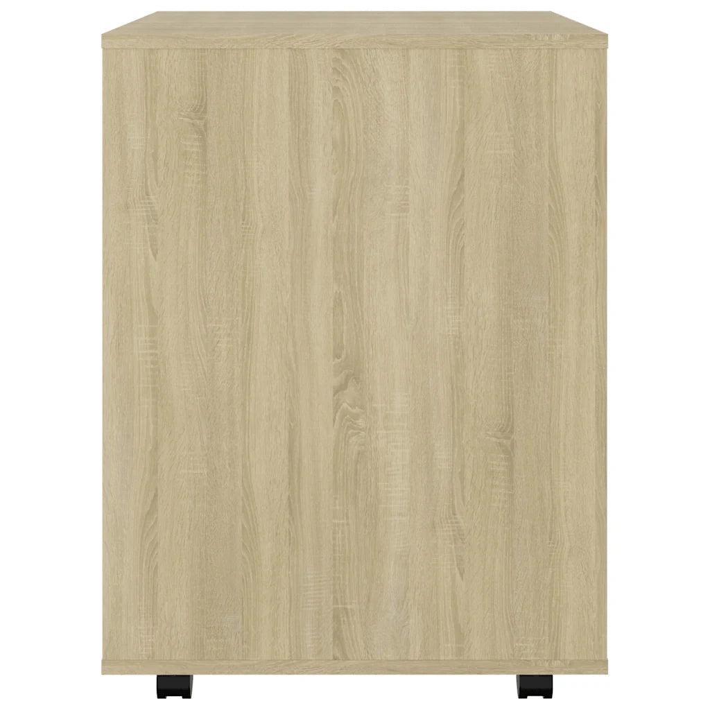 Mobiletto con Ruote Rovere Sonoma 60x53x72 cm Legno Multistrato 808461