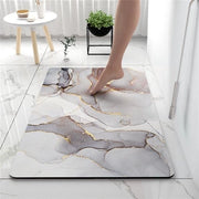 Matrice antiscivolo con disegno marmoreo - assorbente e rapidamente asciugante - 1 pezzo - grigio chiaro - diatomite - 60 x 90 cm