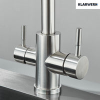 Felice | Rubinetto per acqua potabile a 3 vie in argento spazzolato premiu |Miscelatore cucina ad osmosi in acciaio inossidabile|Filtra 3 connessioni