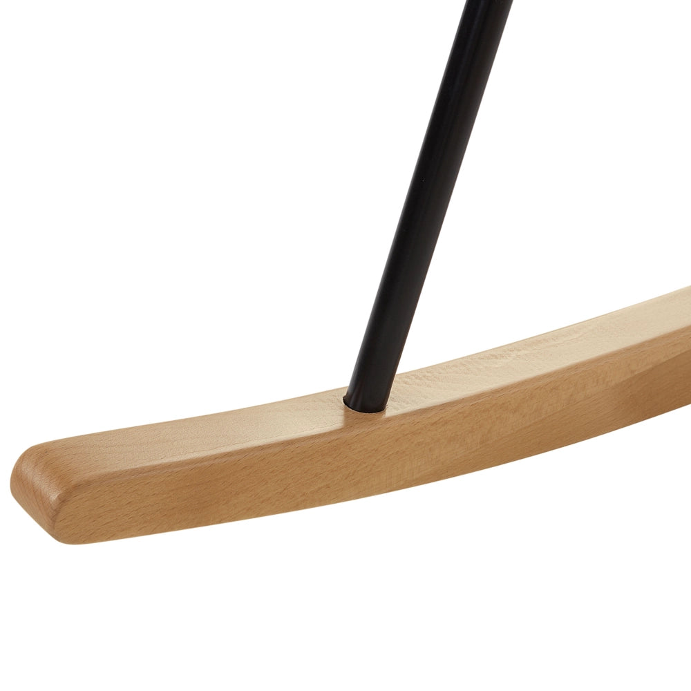 Sedia A Dondolo Bianco Materiale Sintetico Gambe In Metallo Seduta Conchiglia Pattini In Legno Massello Stile Scandinavo Moderno