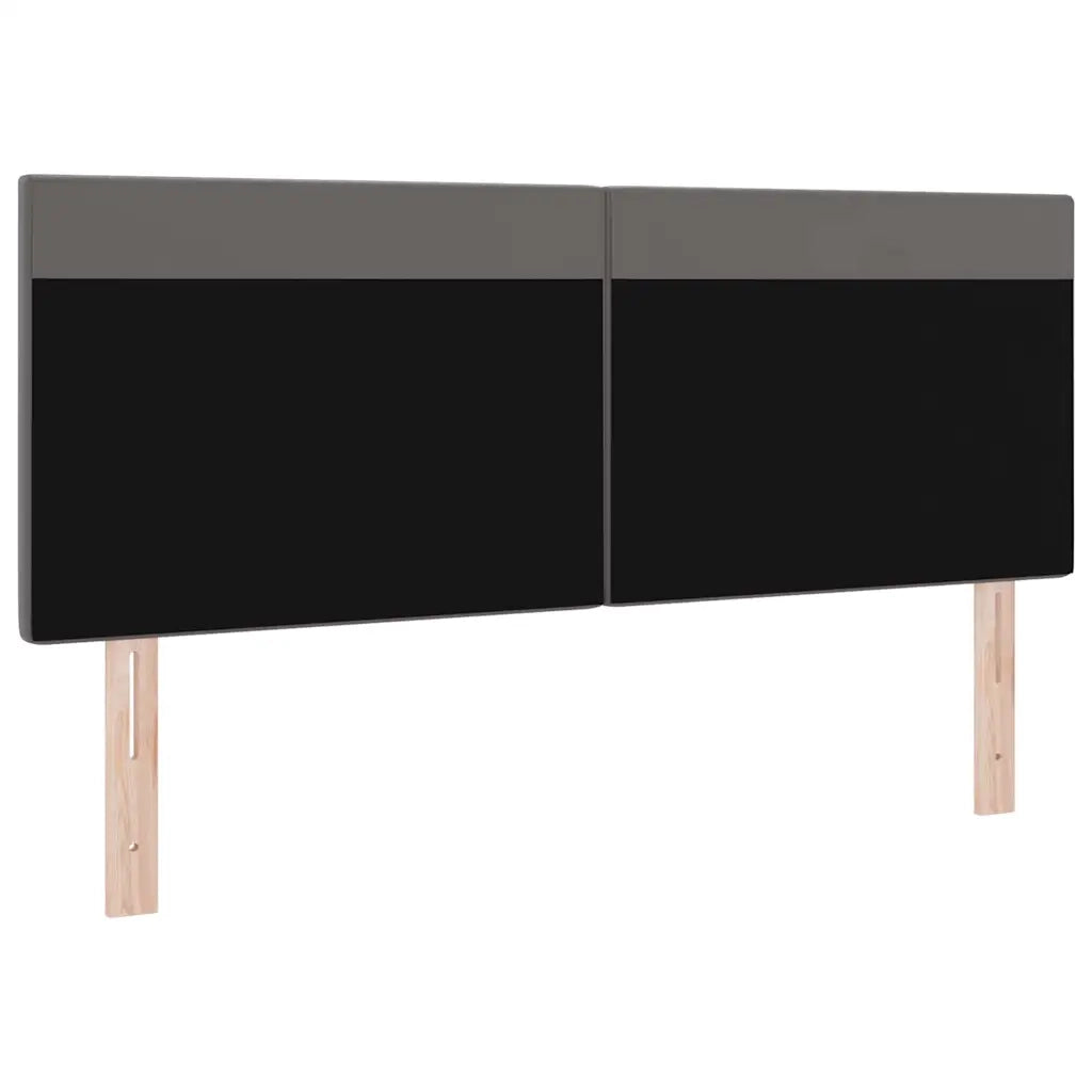 Testiera LED-Testata con LED-Testiera Decorativa Grigio 160 cm Pelle Sintetica