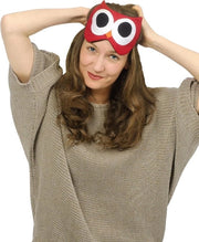 Slaapmasker con cuscino rinfrescante e occhiali riscaldanti in cotone - design uccello rosso - adatto come accessorio da viaggio per donne, bambini e ragazze