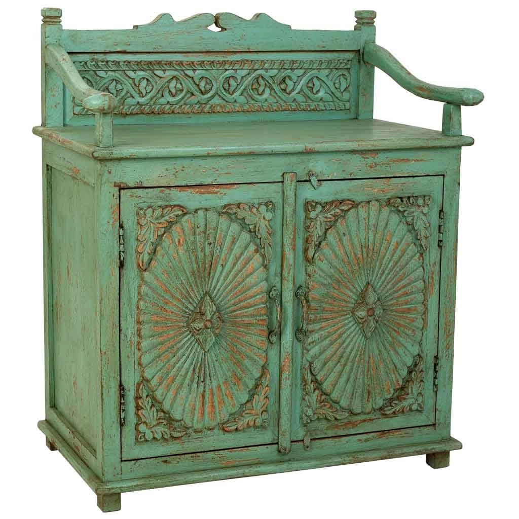 Credenza in legno verde 70x42x85