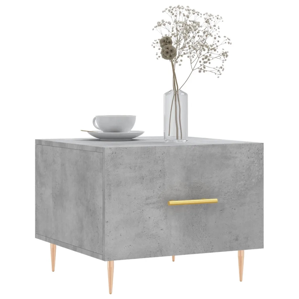 Tavolino Salotto Grigio Cemento 50x50x40 cm Legno Multistrato 829372